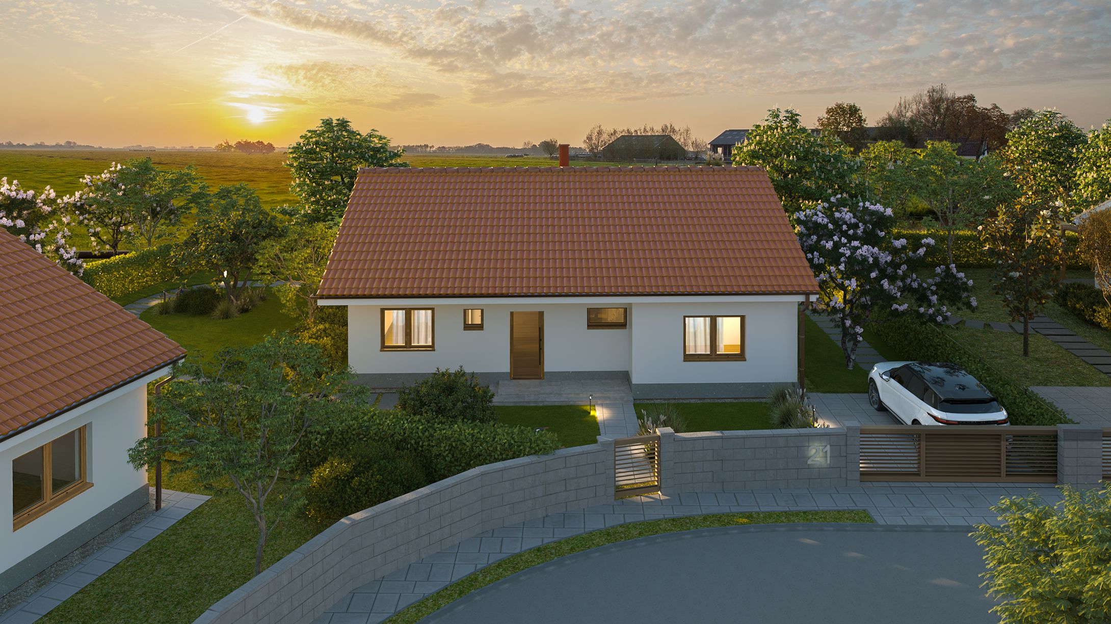 Večerný pohľad z dronu